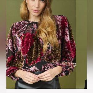Louise Misha Burnout Velvet Top Size EU38